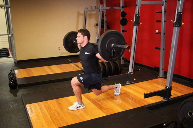 Barbell Lunge: finishing position