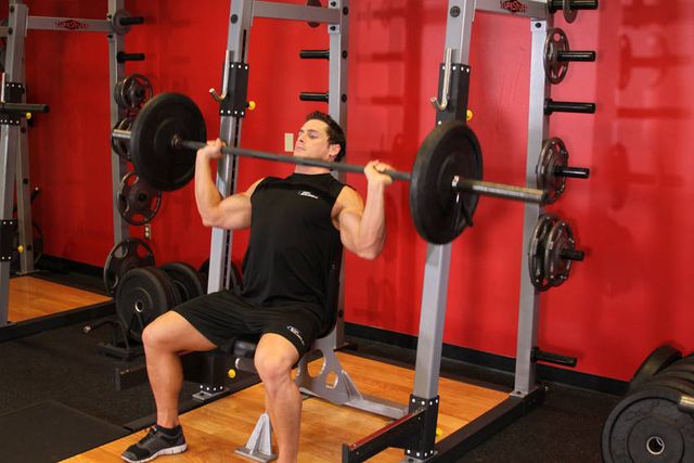 Barbell Shoulder Press: finishing position