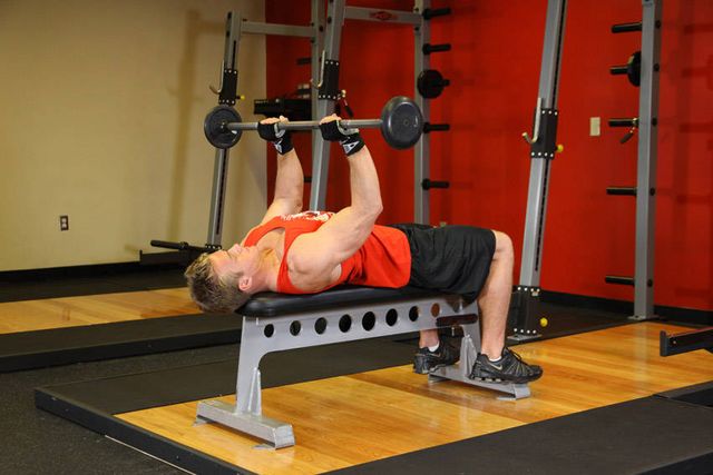 Bent-Arm Barbell Pullover: finishing position