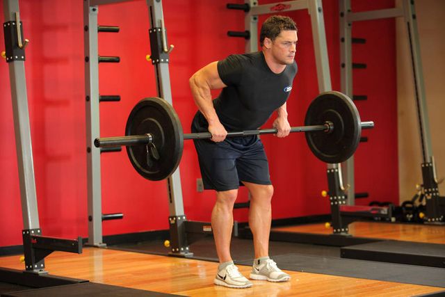 Bent Over Barbell Row: finishing position