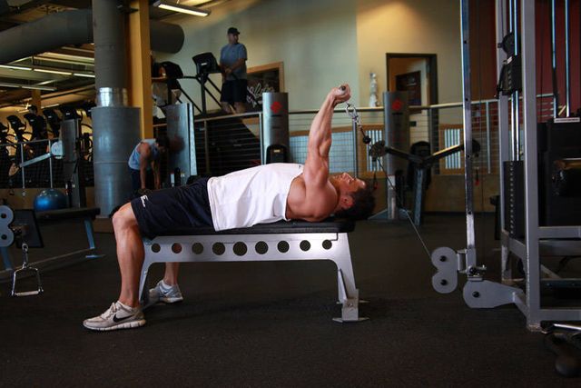 Cable Lying Triceps Extension: finishing position