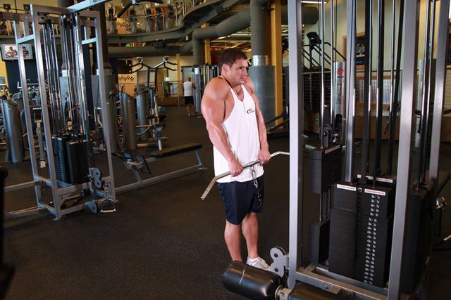 Cable Shrugs: finishing position