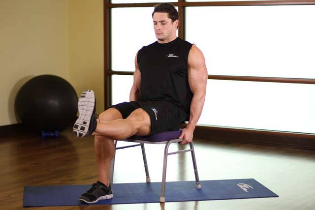 Chair Leg Extended Stretch: finishing position