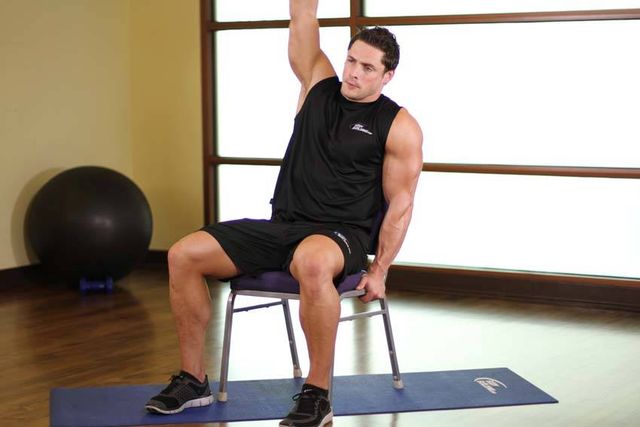 Chair Lower Back Stretch: finishing position