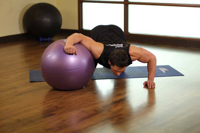 Chest Stretch on Stability Ball: finishing position