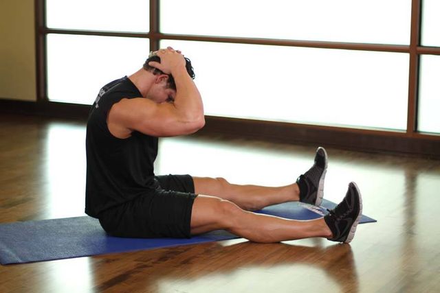 Chin To Chest Stretch: finishing position