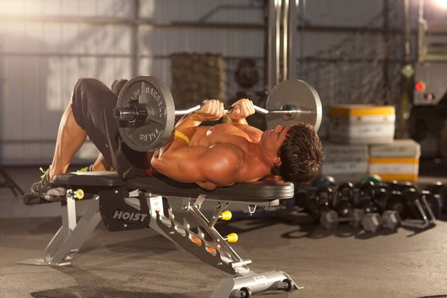 Close-Grip EZ-Bar Press: finishing position