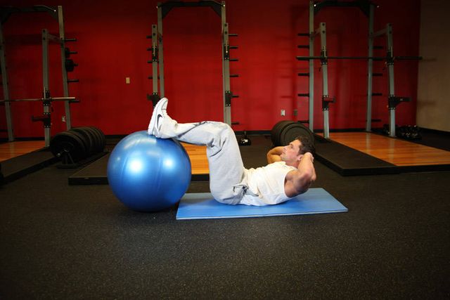 Crunch - Legs On Exercise Ball: finishing position