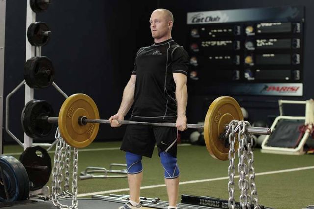 Deadlift with Chains: finishing position