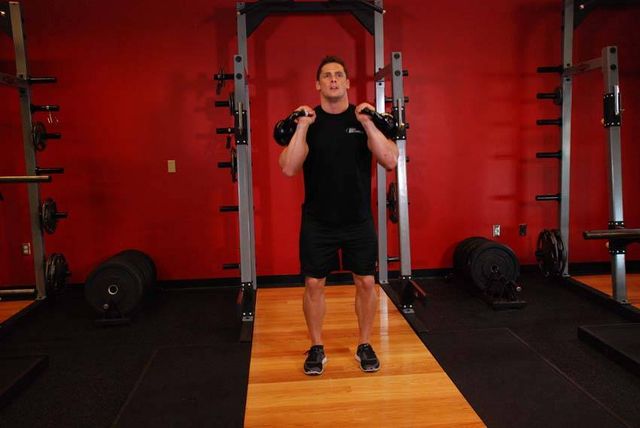 Double Kettlebell Jerk: finishing position