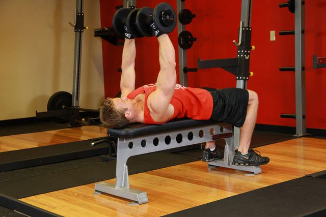 Dumbbell Bench Press: finishing position