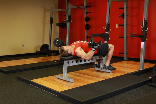 Dumbbell Flyes: finishing position