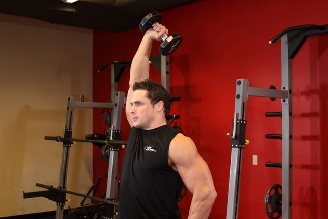 Dumbbell One-Arm Triceps Extension: finishing position