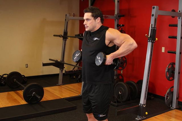 Dumbbell Raise: finishing position