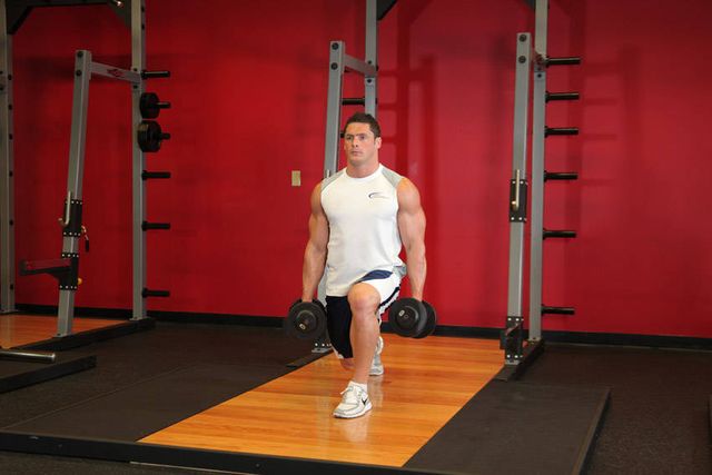 Dumbbell Rear Lunge: finishing position