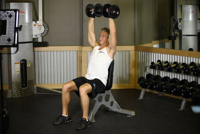 Dumbbell Shoulder Press: finishing position