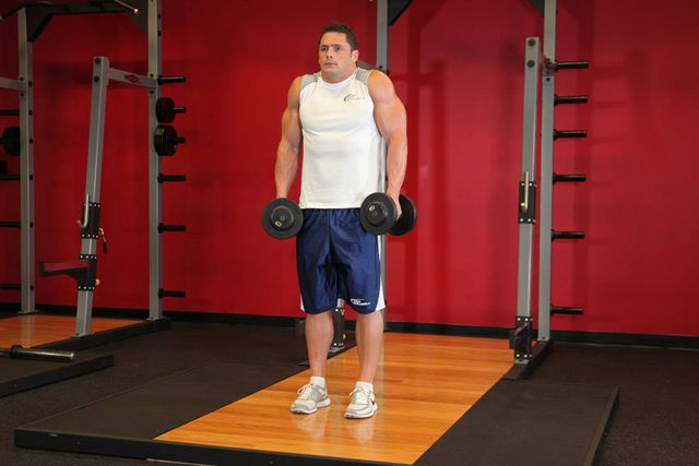 Dumbbell Shrug: finishing position