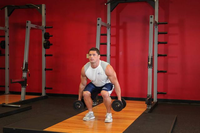 Dumbbell Squat: finishing position