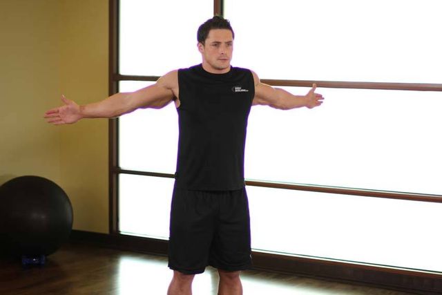 Dynamic Chest Stretch: finishing position