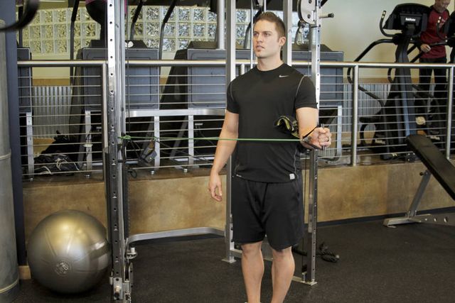External Rotation with Band: finishing position