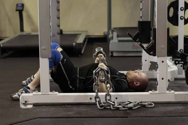 Floor Press with Chains: finishing position