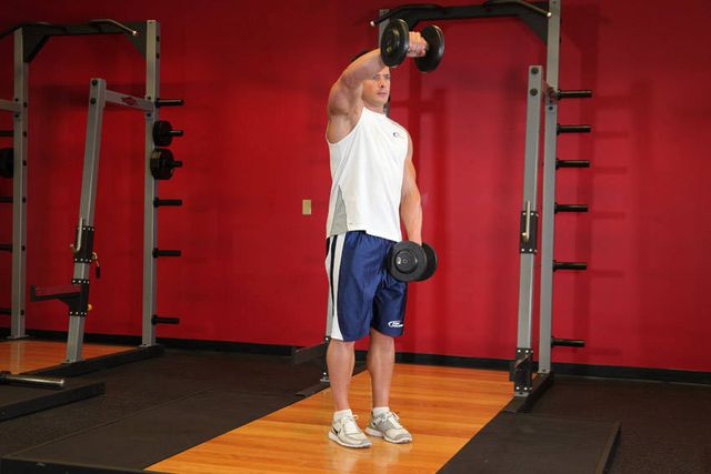 Front Dumbbell Raise: finishing position