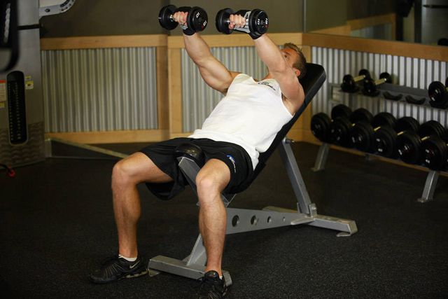 Front Incline Dumbbell Raise: finishing position