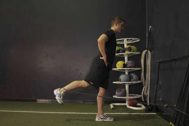 Hip Extension with Bands: finishing position