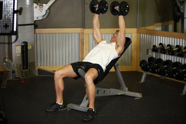 Incline Dumbbell Press: finishing position