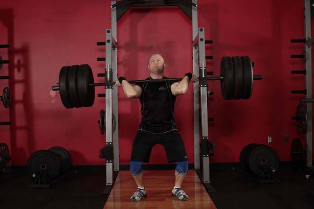 Jerk Dip Squat: finishing position
