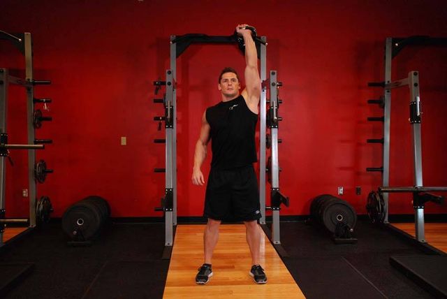 Kettlebell Arnold Press: finishing position