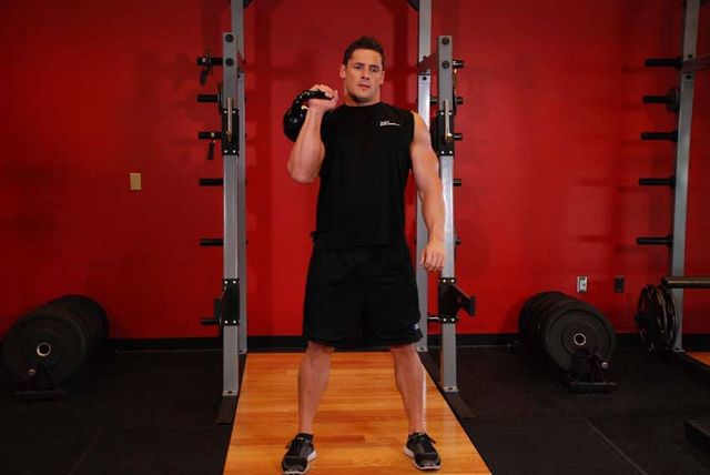 Kettlebell Dead Clean: finishing position