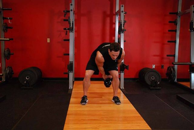Kettlebell Pass Between The Legs: finishing position
