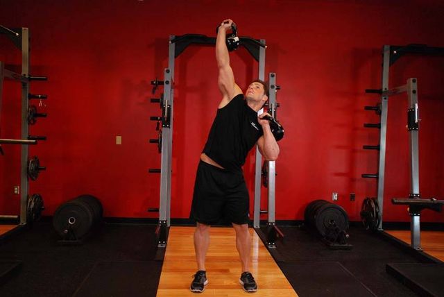 Kettlebell Seesaw Press: finishing position