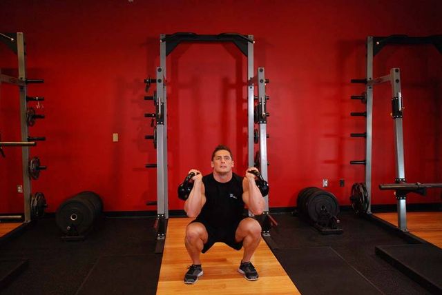 Kettlebell Thruster: finishing position