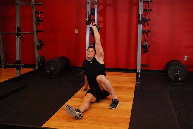 Kettlebell Turkish Get-Up (Squat style): finishing position