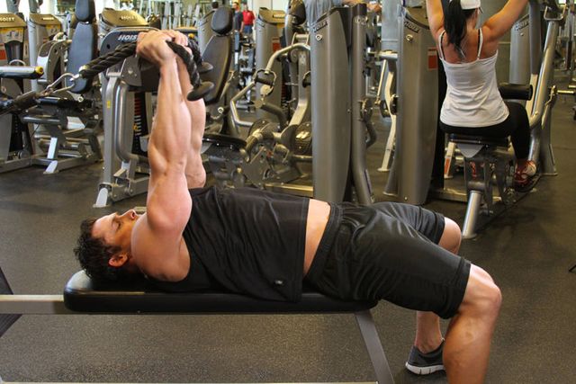 Low Cable Triceps Extension: finishing position
