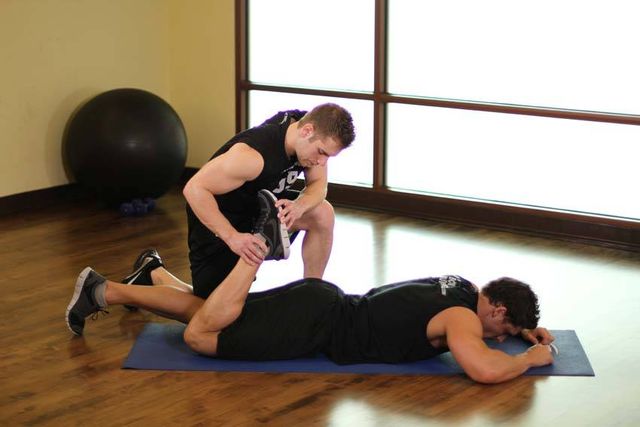 Lying Prone Quadriceps: finishing position