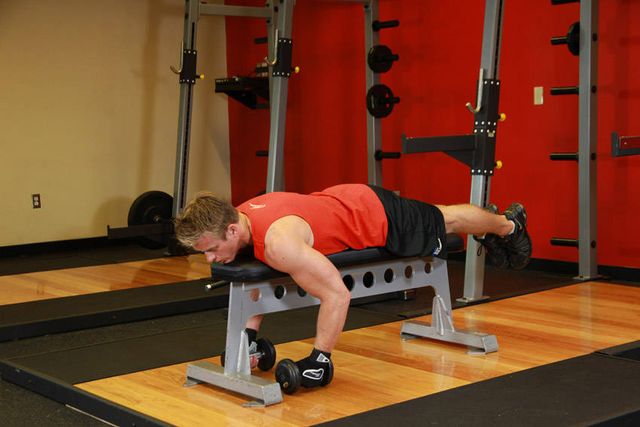 Lying Rear Delt Raise: finishing position