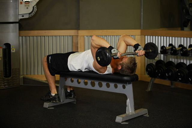 Lying Triceps Press: finishing position