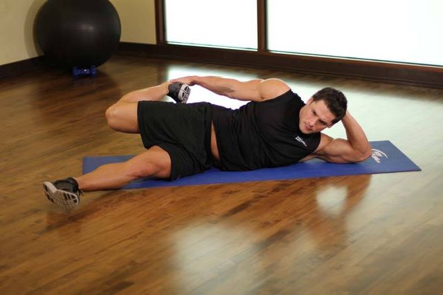 On Your Side Quad Stretch: finishing position