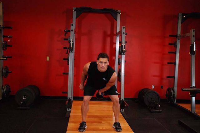 One-Arm Kettlebell Swings: finishing position