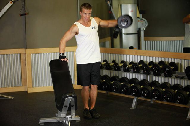 One-Arm Side Laterals: finishing position