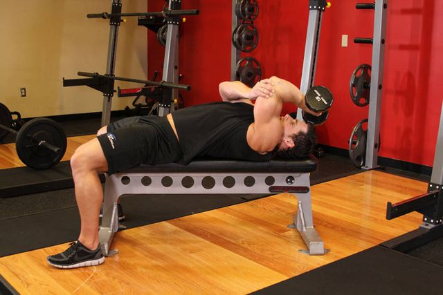 One Arm Pronated Dumbbell Triceps Extension: finishing position