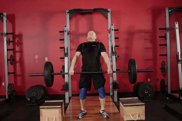 Power Clean from Blocks: finishing position