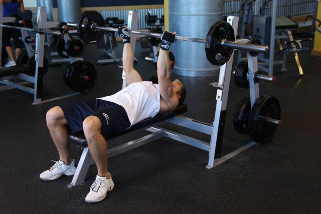 Reverse Triceps Bench Press: finishing position