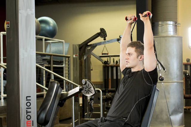 Seated Cable Shoulder Press: finishing position