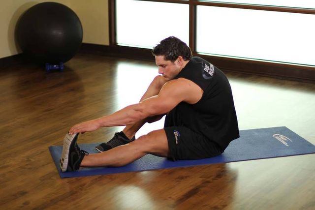 Seated Calf Stretch: finishing position