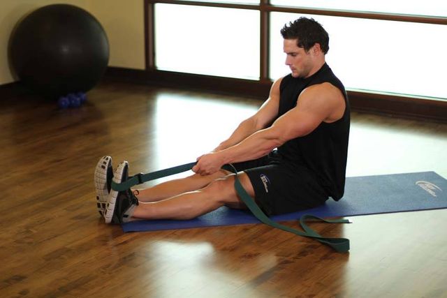 Seated Hamstring and Calf Stretch: finishing position