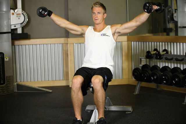 Seated Side Lateral Raise: finishing position